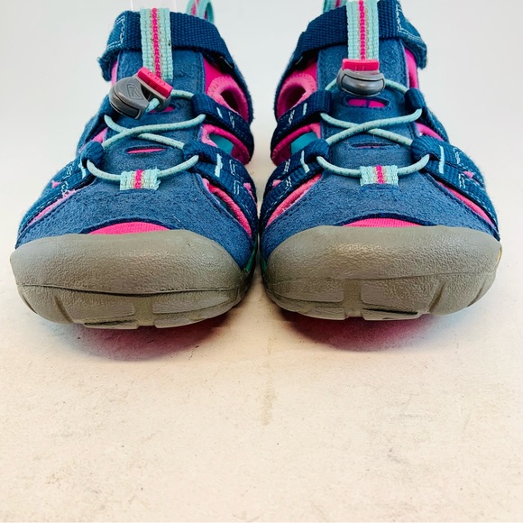 KEEN Big Kid's Youth Blue Pink Seacamp II CNX Waterproof Sandals size 3 EU 35 - Picture 3 of 11